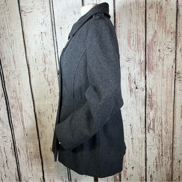 MICHAEL by Michael Kors Wool Blend Grey Pea Coat Winter Jacket Size Large EUC - Picture 10 of 14